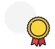 Gold seal with a red ribbon, symbolizing academic achievement, isolated on a white background.