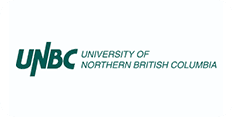 Logo of the university of northern british columbia featuring the acronym 'unbc' in large letters next to the full university name.