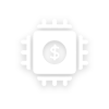 Icon of a safe with a dollar sign on it, surrounded by gears, symbolizing financial security or management.
