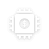 Icon of a safe with a dollar sign on it, surrounded by gears, symbolizing financial security or management.