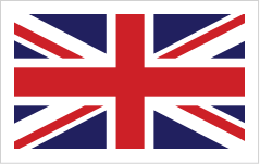 Flag of the united kingdom, featuring a blue field with a red and white cross and white diagonals.