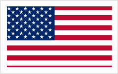 Illustration of the united states flag with thirteen horizontal stripes in red and white, and a blue canton containing fifty white stars.
