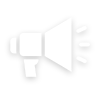 Icon of a megaphone in a square frame, symbolizing an announcement or alert.