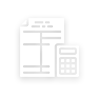Icon depicting a clipboard with text and a checklist, accompanied by a calculator, representing accounting or financial planning.