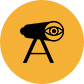 Logo of an eye within a camera on a tripod, depicted inside a yellow circle, symbolizing overseas education consultants.