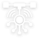 Icon of a drone with signal waves emanating from the top, depicted in a simple, monochrome style.