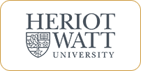 Logo of heriot-watt university featuring its name and crest on a white background with a gold border.