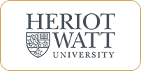 Logo of heriot-watt university featuring its name and crest on a white background with a gold border.