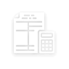 Icon showing a document with text and a calculator, representing financial documentation or calculations.