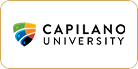 Logo of capilano university featuring a colorful abstract design next to the name in black text on a white background.