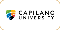 Logo of capilano university featuring a colorful abstract design next to the name in black text on a white background.