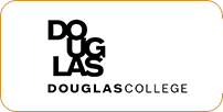 Logo of douglas college featuring stylized text "douglas" with "do" and "ug" in bold, accompanied by "douglas college" text beneath.