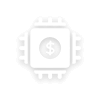 Icon depicting a dollar sign inside a gear, symbolizing financial operations or money management.