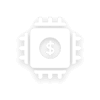 Icon depicting a dollar sign inside a gear, symbolizing financial operations or money management.