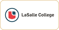 Logo of lasalle college featuring a stylized 'l' in red and blue on a white background with the college name in black text.