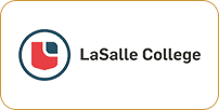 Logo of lasalle college featuring a stylized 'l' in red and blue on a white background with the college name in black text.