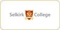 Logo of selkirk college featuring a red and gold crest with a crown, set against a white background.