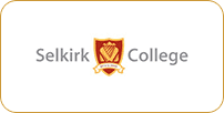 Logo of selkirk college featuring a red and gold crest with a crown, set against a white background.