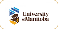 Logo of the university of manitoba featuring a stylized buffalo above three colored waves, with the university name below.