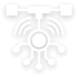 Black and white icon of a drone with a central circular body, two horizontal bars extending on either side, and wi-fi signal waves above.