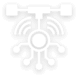 Black and white icon of a drone with a central circular body, two horizontal bars extending on either side, and wi-fi signal waves above.