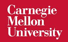 Logo of Carnegie Mellon University in white text on a red background, known for its high ranking.