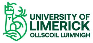 Logo of the University of Limerick featuring a green emblem with a tree and castle, alongside the university's name in green text.