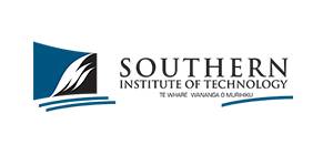 Logo of Southern Institute of Technology New Zealand featuring a stylized blue and white sail design next to the institute's name and Māori motto.