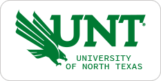 Logo of the university of north texas featuring a green eagle and the acronym "unt" in bold green letters.
