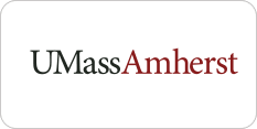 Logo of the university of massachusetts amherst featuring "umass amherst" in red and grey text on a white background.