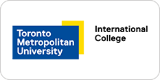 Logo of toronto metropolitan university featuring bold text and blue and yellow design elements.