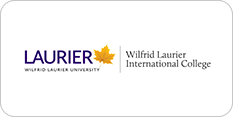 Logo of wilfrid laurier university and wilfrid laurier international college featuring a maple leaf symbol.
