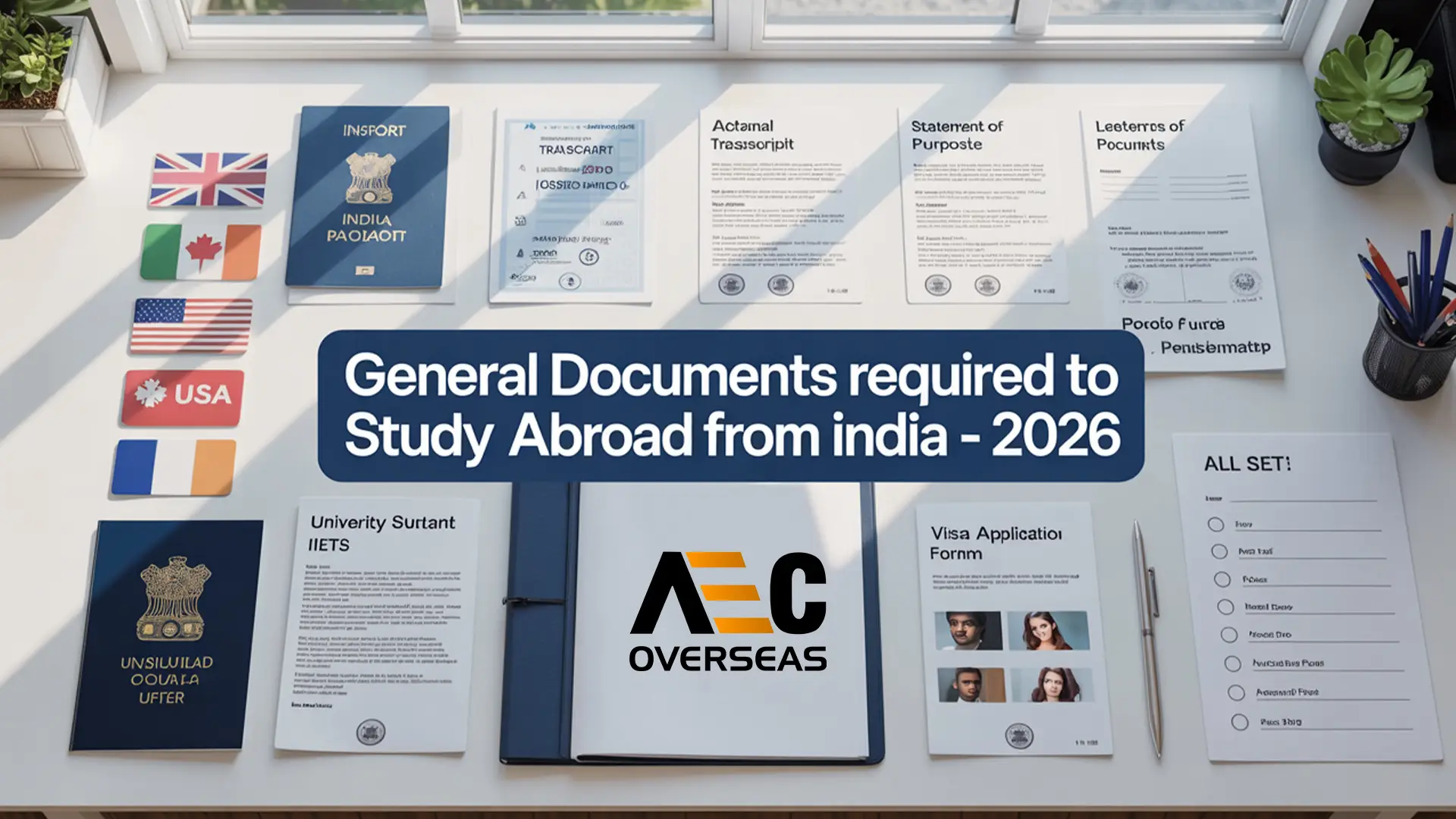 General documents required to study abroad from India in 2026 - AEC