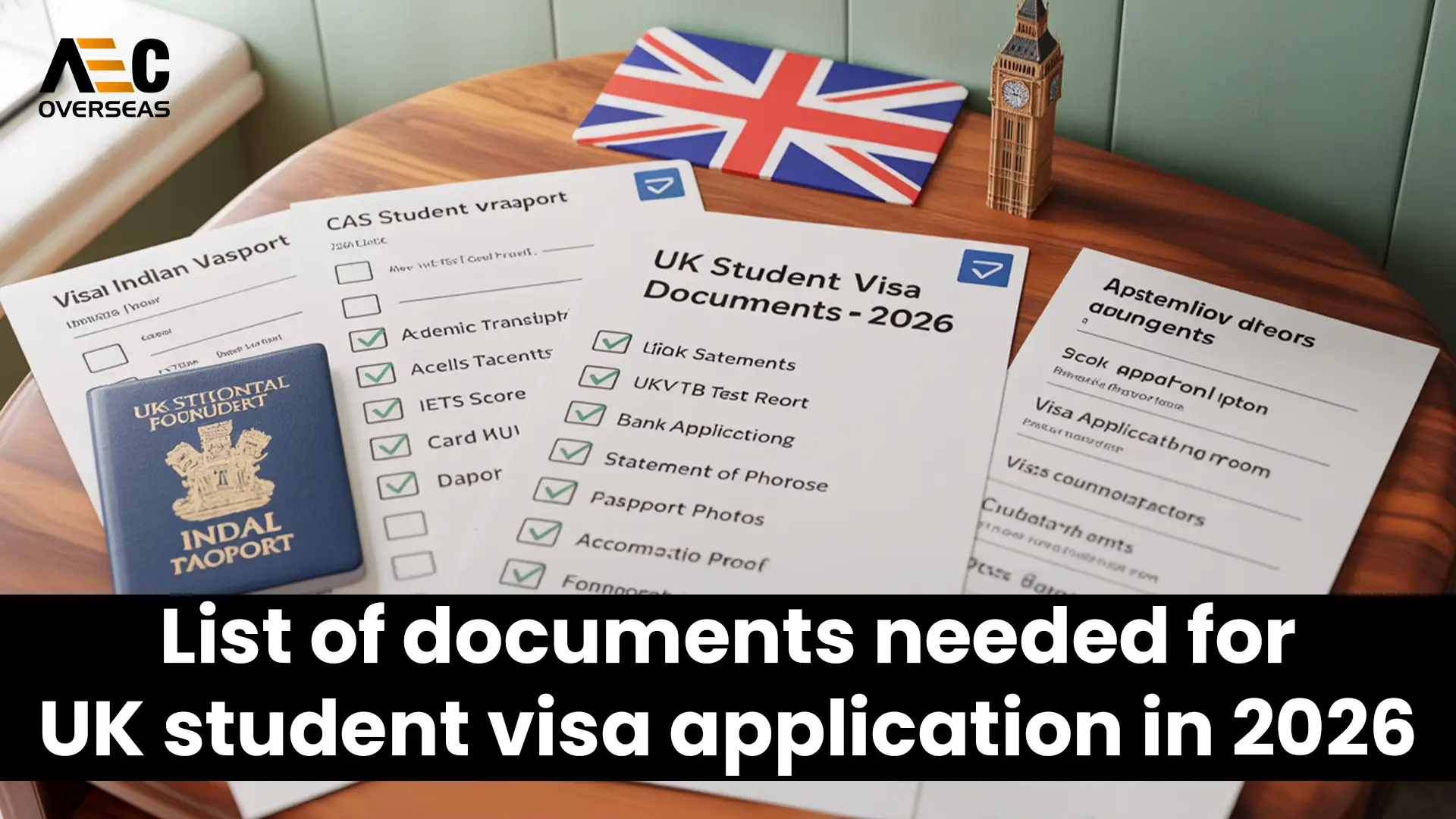 List of documents needed for UK student visa application in 2026 - AEC