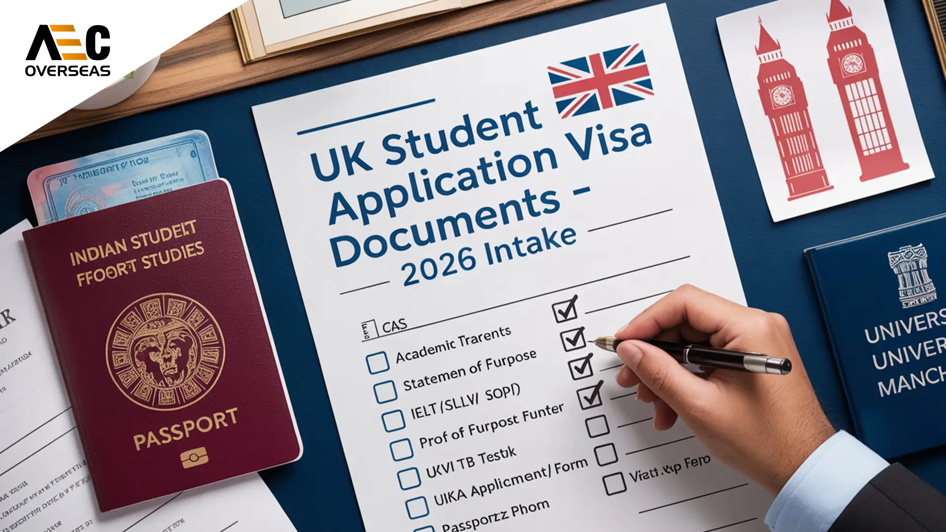 UK student visa application documents required for 2026 intake - AEC