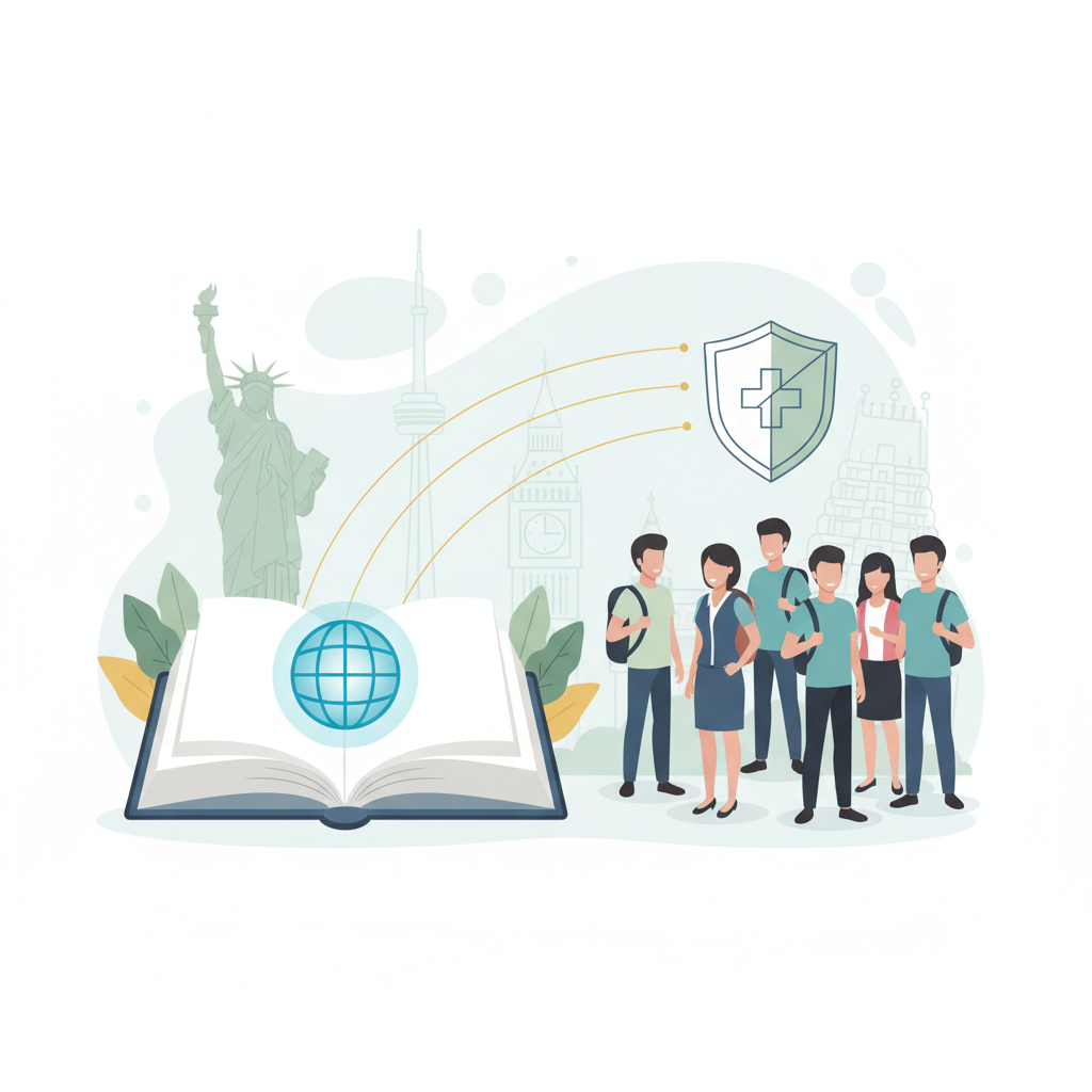 International Health Insurance for Indian Students Abroad illustration