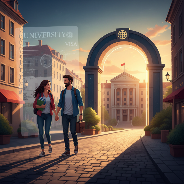 Can I Take My Spouse While Studying Abroad? illustration